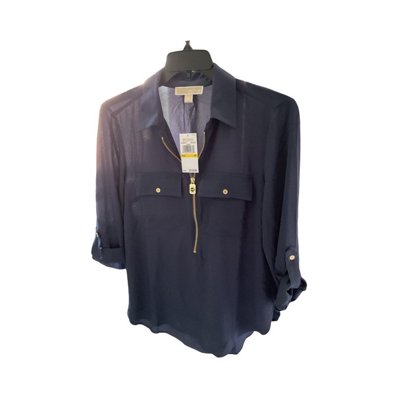 NWT | NAVY BLOUSE BY MICHAEL KORS | SIZE M - Picture 5 of 11